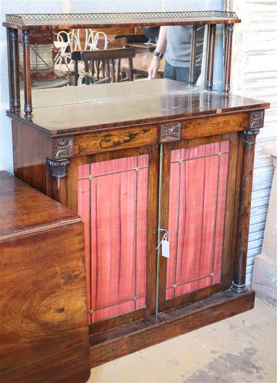 A Regency rosewood mirrored back chiffonier, W.96cm, D.36cm, H.125cm